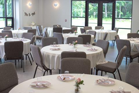 Fellowship Hall with tables